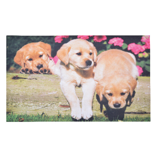 Pad under the mat "BEST FOR BOOTS" puppies, brown, 76 x 45.5 cm (SALE)|Esschert Design