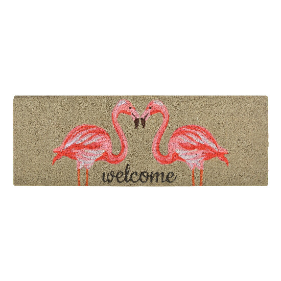 Doormat "BEST FOR BOOTS" Welcoming flamingos, pink-brown, 75 x 25 cm (SALE)|Esschert Design