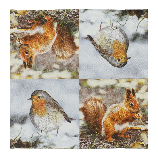 Napkins with a bird/squirrel|Esschert Design