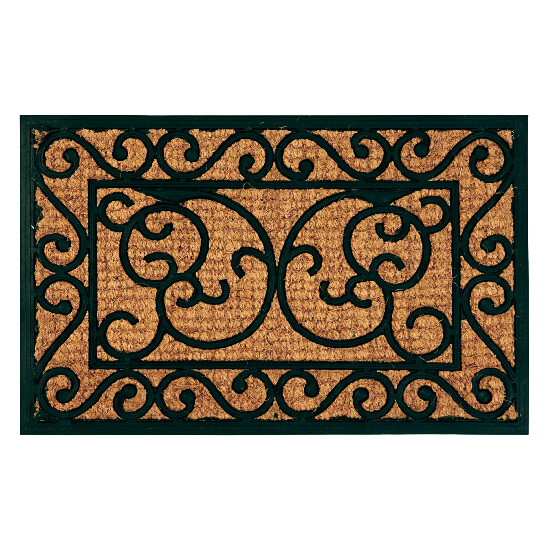 Rubber mat "BEST FOR BOOTS" with coconut fiber, black with natural, 60 x 40 cm|Esschert Design