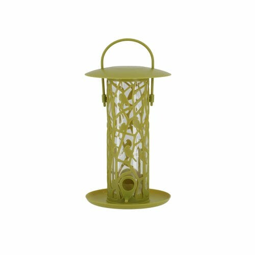 Hanging CHIFFCHAFF seed feeder with base, green|Esschert Design