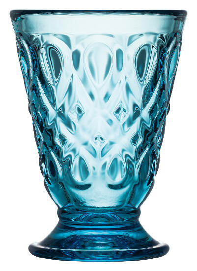 Glass on leg 0.2L, LYONNAIS, blue|azure (SALE)|La Rochere