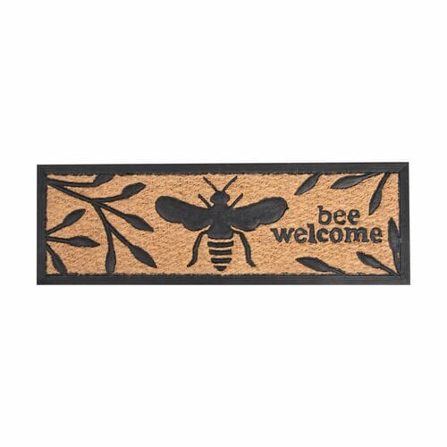 Doormat Bee BEE WELCOME, 75.5x25cm, natural/black|Esschert Design