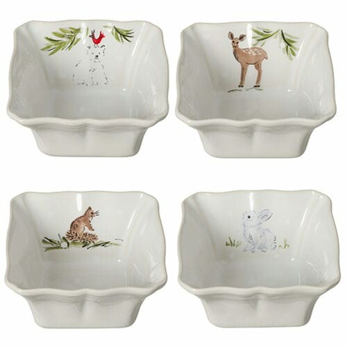 Baking dish 12cm | 0.36L, DEER FRIENDS, white, set of 4 (SALE) | Casafina