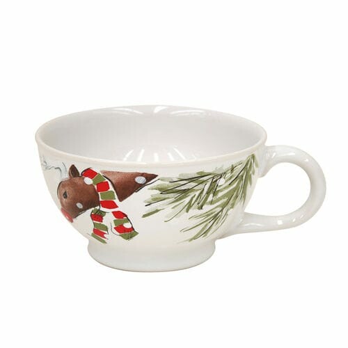 Mug large 0.7L, DEER FRIENDS, white (SALE)|Casafina