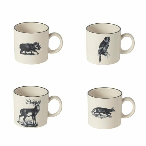 Mug - set of 4 pieces 0.35L, ELEMENTS, Fauna|Costa Nova