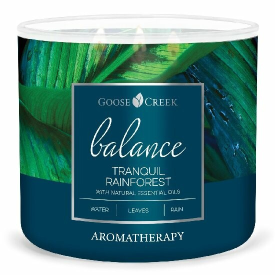 Świeca AROMATHERAPY 0,41 KG TRANQUIL RAINFOREST, aromatyczna w słoiku, 3 knoty|Goose Creek