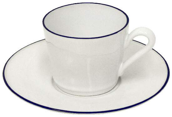 Tea cup with saucer 0.19L, BEJA, white&blue|Costa Nova