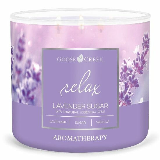 AROMATHERAPY candle 0.41 KG LAVENDER SUGAR, aromatic in a jar, 3 wicks|Goose Creek