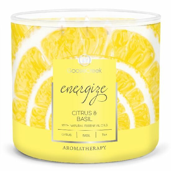 Sviečka AROMATHERAPY 0,41 KG CITRUS & BASIL, aromatická v dóze, 3 knôty | Goose Creek