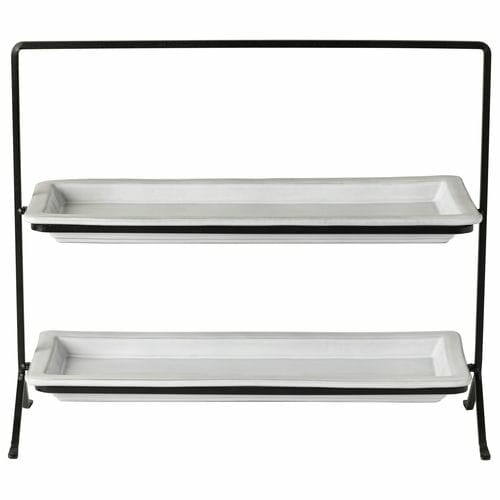 Two-level shelf 34 cm, PLANO, white|Costa Nova