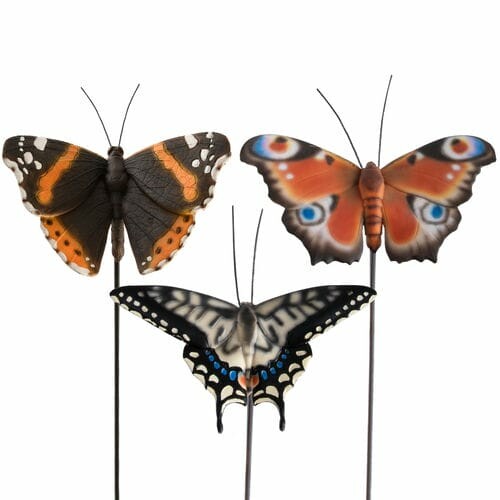 Zvieratká a postavy OUTDOOR "TRUE TO NATURE" Motýľ zápich, výška 77 cm, balenie obsahuje 3 kusy!|Esschert Design