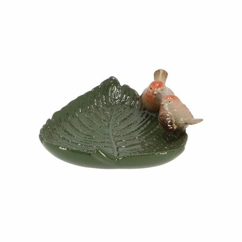 Bird drinker/bath LEAF, ceramic, 21x19cm|Esschert Design