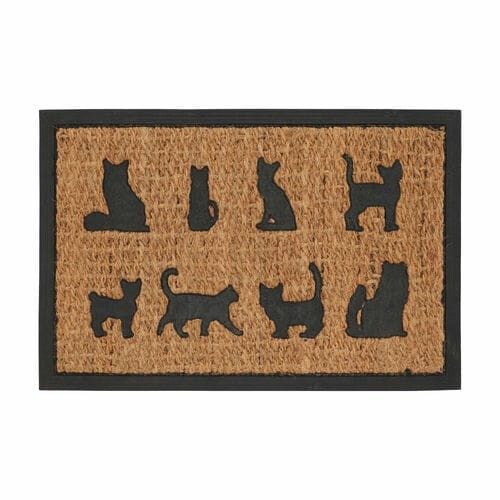 Mat rubber/coconut fiber CATS, 60x40x1cm (SALE)|Esschert Design