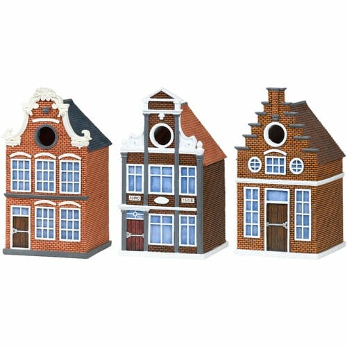 Budka pro ptáčky CANAL HOUSE, oranžová (č.1)/tmavá (č.2)/hnědá (č.3), výška 25cm|Esschert Design