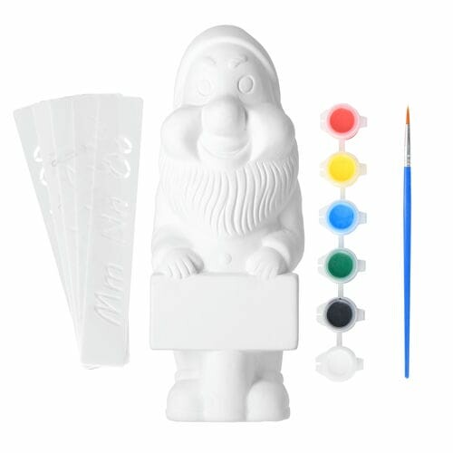 DIY garden gnome + paints and brush, height 25 cm, set|Esschert Design