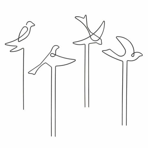 Podpora pre kvety BIRD, 38cm, balenie obsahuje 4 kusy!|Esschert Design