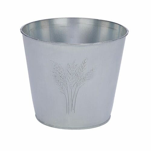 Cover for a flower pot Grass, zinc, white, 20.5x20.5x18cm (SALE)|Ego Dekor