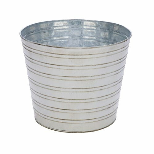 Cover for a flower pot, zinc, white, 26.5x26.5x21.5c (SALE)|Ego Dekor