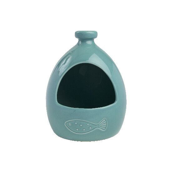 Salt container Ryba OCEAN, diameter 14x18cm, ceramic, green-blue|TaG WoodWare