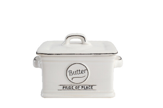 Butter dish PRIDE OF PLACE, 13.5 x 10 x 9.7 cm, white|TaG WoodWare