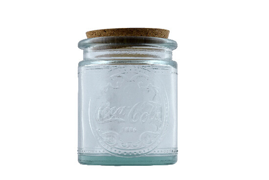 ED VIDRIOS SAN MIGUEL !RECYCLED GLASS! Recycled glass jar with cap "COCA COLA" !LIMITED EDITION!, 0.6 L (LAST PIECES ON SALE)