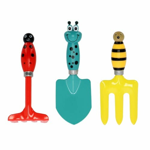 Children's tools with bugs INSECTS, garden, 18-21cm, red/blue/yellow (3pcs)|Esschert Design