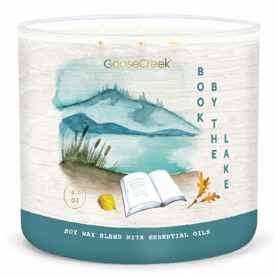 Candle WILDERNESS 0.41 KG BOOK BY THE LAKE, aromatic in a jar, 3 wicks|Goose Creek