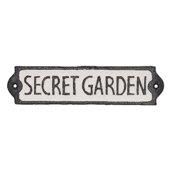 Szyld SECRET GARDEN, naścienny, żeliwo, 21x5cm|Esschert Design