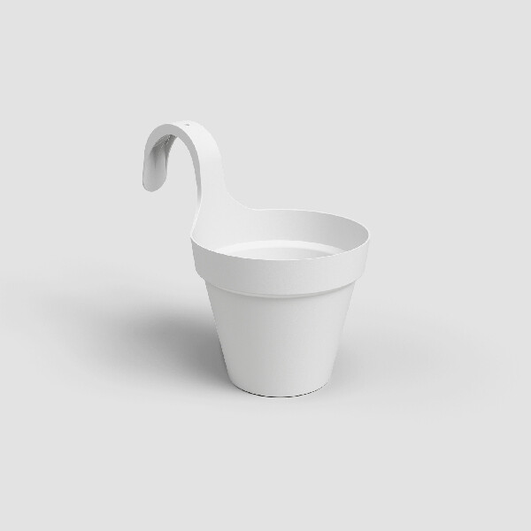 Květináč CAPRI, balkonový, 20cm, plast, bílá|WHITE|Artevasi