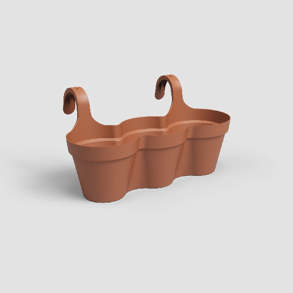 Květináč CAPRI, balkonový, trojitý, 54cm, plast, hnědá|TERRACOTTA|Artevasi