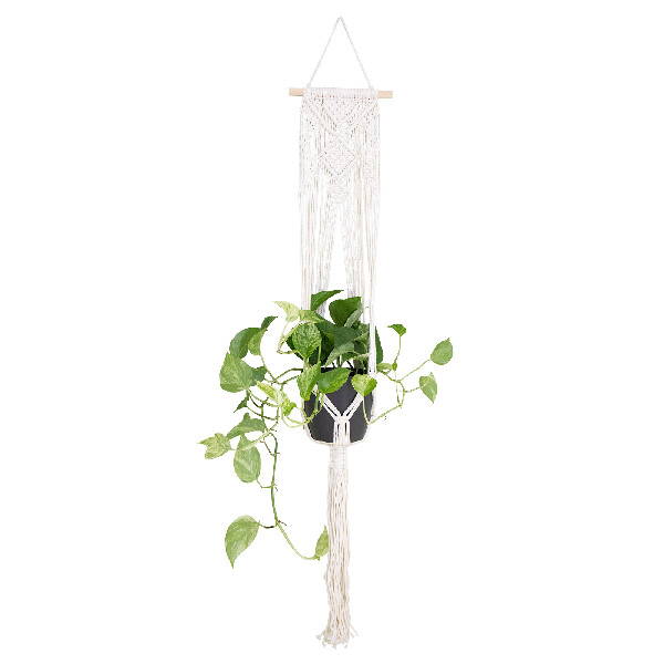 Závěs na květináč MACRAMÉ, 110cm, Macrame, bílá|WHITE|Artevasi