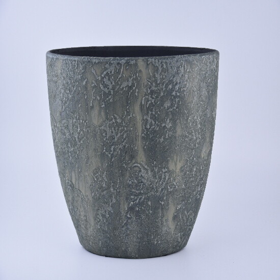 Wazon ceramiczny, owalny BARREIRO, 37x17x30cm, zielony|KOSMICZNA ZIELONA|Ego Dekor