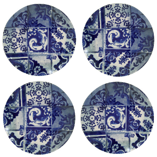 Tanier dezertný - set 4ks 21cm, LISBOA, modrá dlaždice | Blue tile | Costa Nova