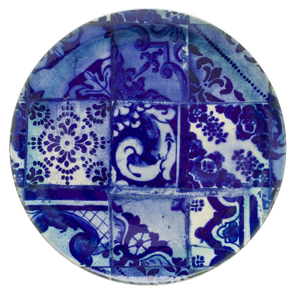 Tanier servírovací|tácka 38cm, LISBOA, modrá dlaždice|Blue tile (DOPREDAJ)|Costa Nova