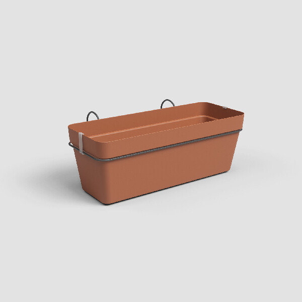 Wisząca skrzynia CAPRI z zapasami. na wodę, 50 cm, plastik, brązowy|TERRACOTTA|Artevasi