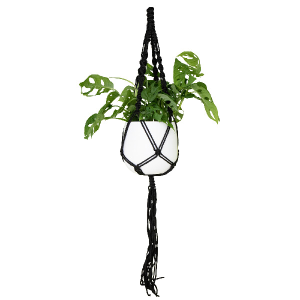 Závěs na květináč MACRAMÉ, 100cm, Macrame, černá|BLACK|Artevasi