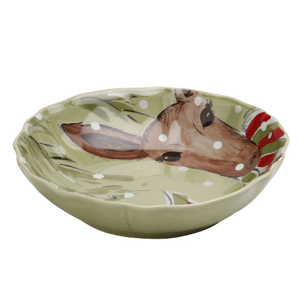 Talerz do zupy|do makaronu 23cm|1,2L, DEER FRIENDS, zielony|Casafina