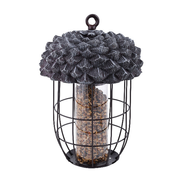 XL Krmítko pro ptáčky ACORN BEST FOR BIRDS žalud, 20x20x29 cm, černá patina/(ED)|Esschert Design