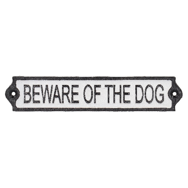 Ceduľa BEWARE OF THE DOG, nástenná, liatina, 26x5cm|Esschert Design