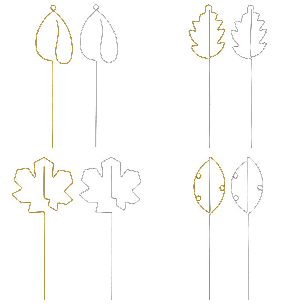 Podpórka dla wysokich kwiatów LEAF, 38cm, opakowanie zawiera 8 sztuk!|Esschert Design