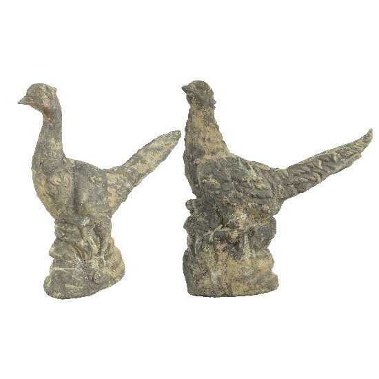 Statue "AGED CERAMIC" Pheasant, package contains 2 pieces! (SALE)|Esschert Design