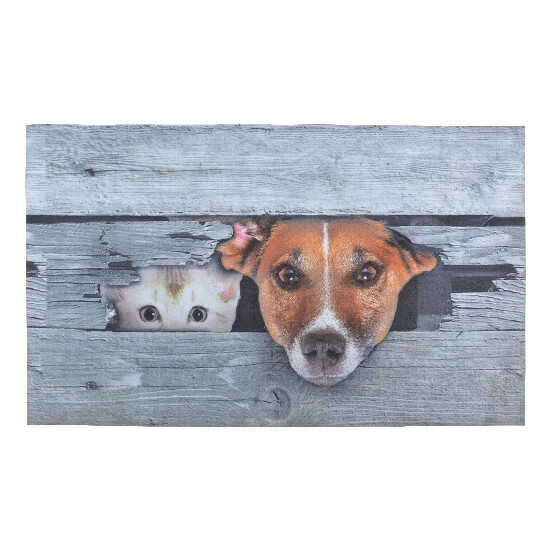 Podkładka pod wycieraczkę „BEST FOR BOOTS” Pies i kot, szara, 75 x 45,5 cm|Esschert Design