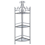 Etagere narożnik „ESSCHERT'S GARDEN”, czarny, 3 poziomy, 31x31x114 cm|Esschert Design