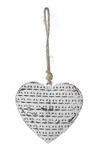 Heart pendant, white, 1.5 x 8 x 7.5 cm|Ego Dekor