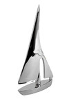 Sailboat decoration, metal, silver, 12.5 x 23 x 3.5 cm|Ego Dekor