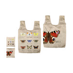 Taška skladacia Motýliky, ľahko zbaliteľná do priloženého puzdra, obojstranná, s farebnou potlačou 1 veľkého motýľa a 6-tich druhov motýľov s popismi, 41 x 4 x 59,5 cm | Esschert Design