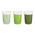 Flower pot, 12.5 x 12.5 x 16 cm, 3 shades of green with white edging, package contains 3 pieces!|Esschert Design