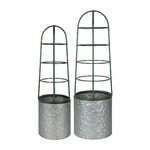 Flower pot with support, height: 68 and 78 cm, set of 2 (SALE)|Esschert Design