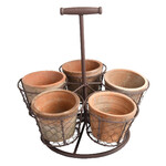 Flower pot with carrying case, 5 flower pots (SALE)|Esschert Design